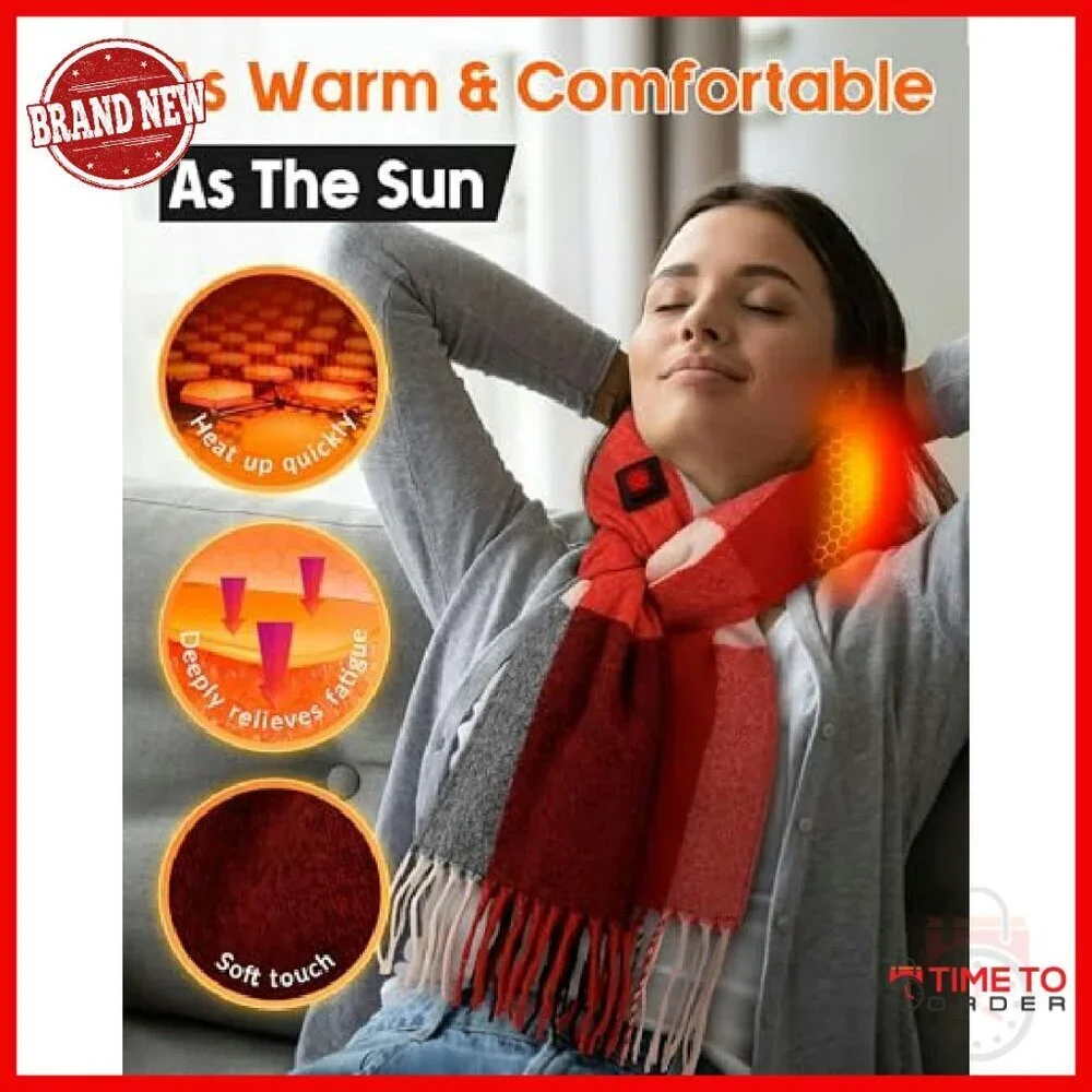 Heated Scarf with 3 Temperature Settings & Power Bank